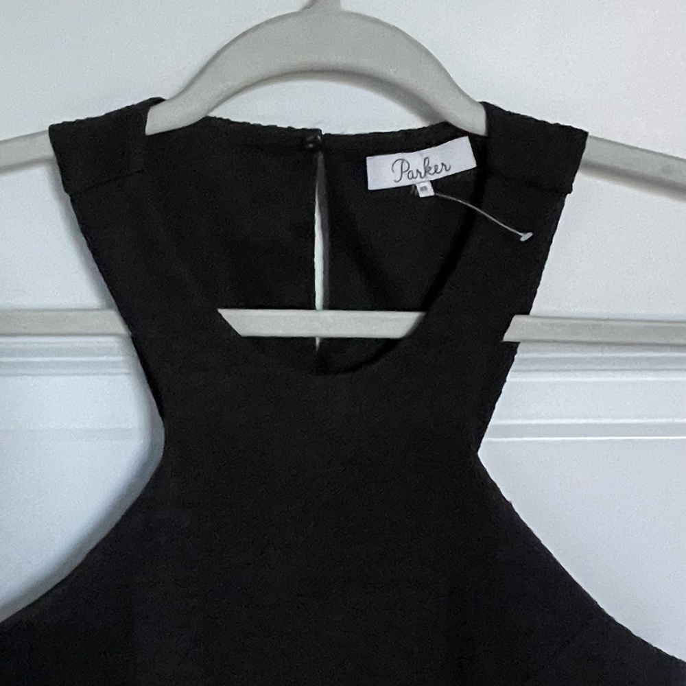 Parker Barcelona Cutout Ruffled Jacquard Dress Black Size XS - 47461 - Picture 4 of 11
